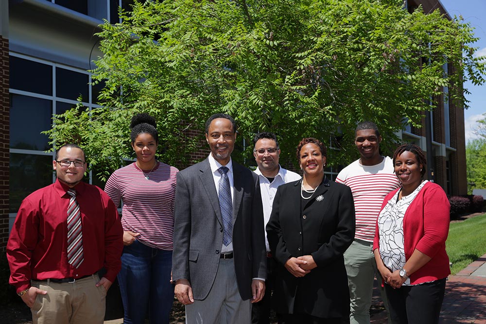 Back Row: Daquille Campbell, Jyla Hicks, Dr. Mohammad Ahmed (Associate Professor of Physics; DREAM STEM research mentor); Jarrett Weathersby; Dr. Tanina Bradley (Research Scientist for DREAM STEM, director for DREAM STEM Research, Discovery, and Innovation Summer Institute) Front Row: Dr. Caesar Jackson; Ms. Clarrisa Grady (Program Coordinator for DREAM STEM)