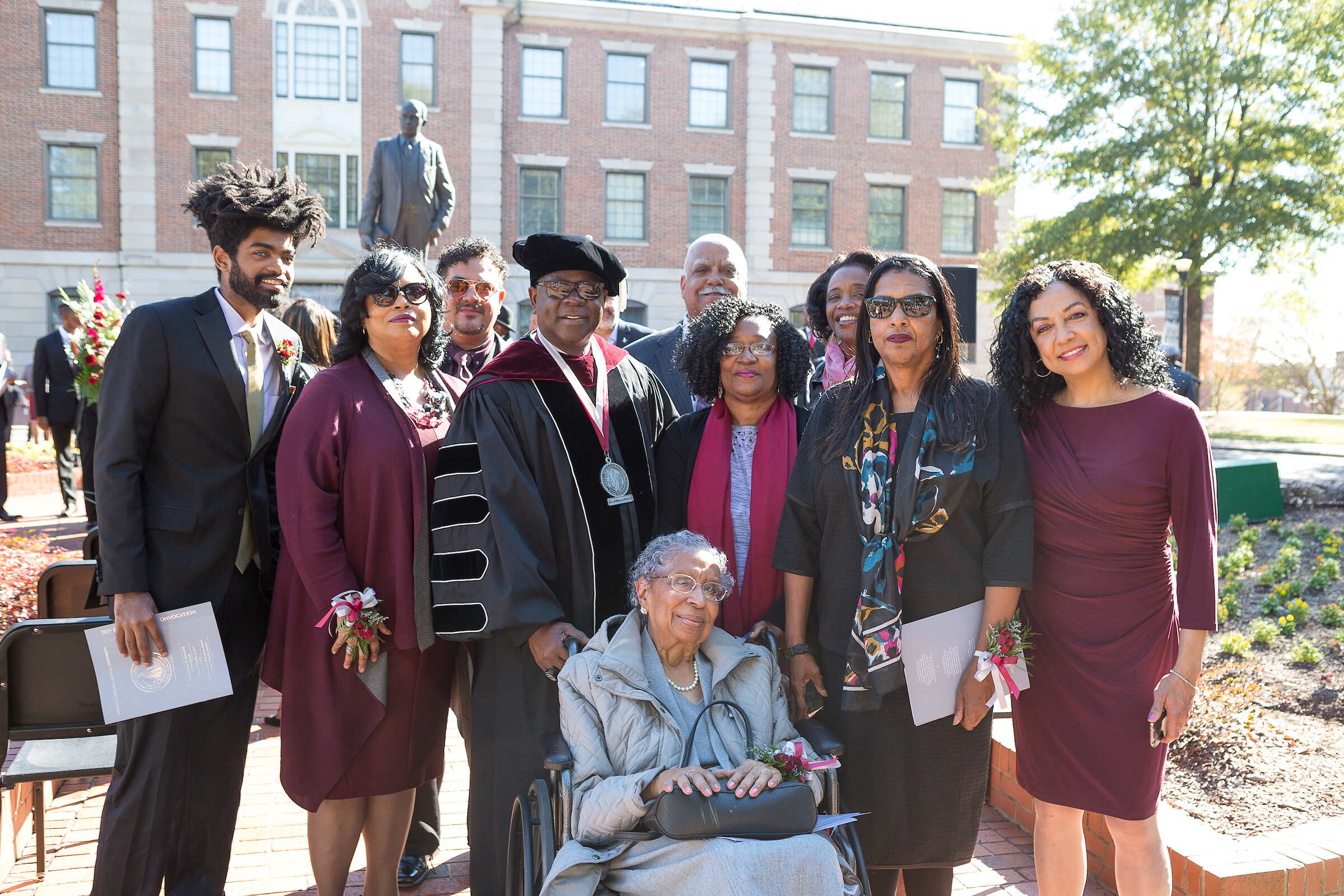 Chancellor and other leaders with Carolyn Smith Green