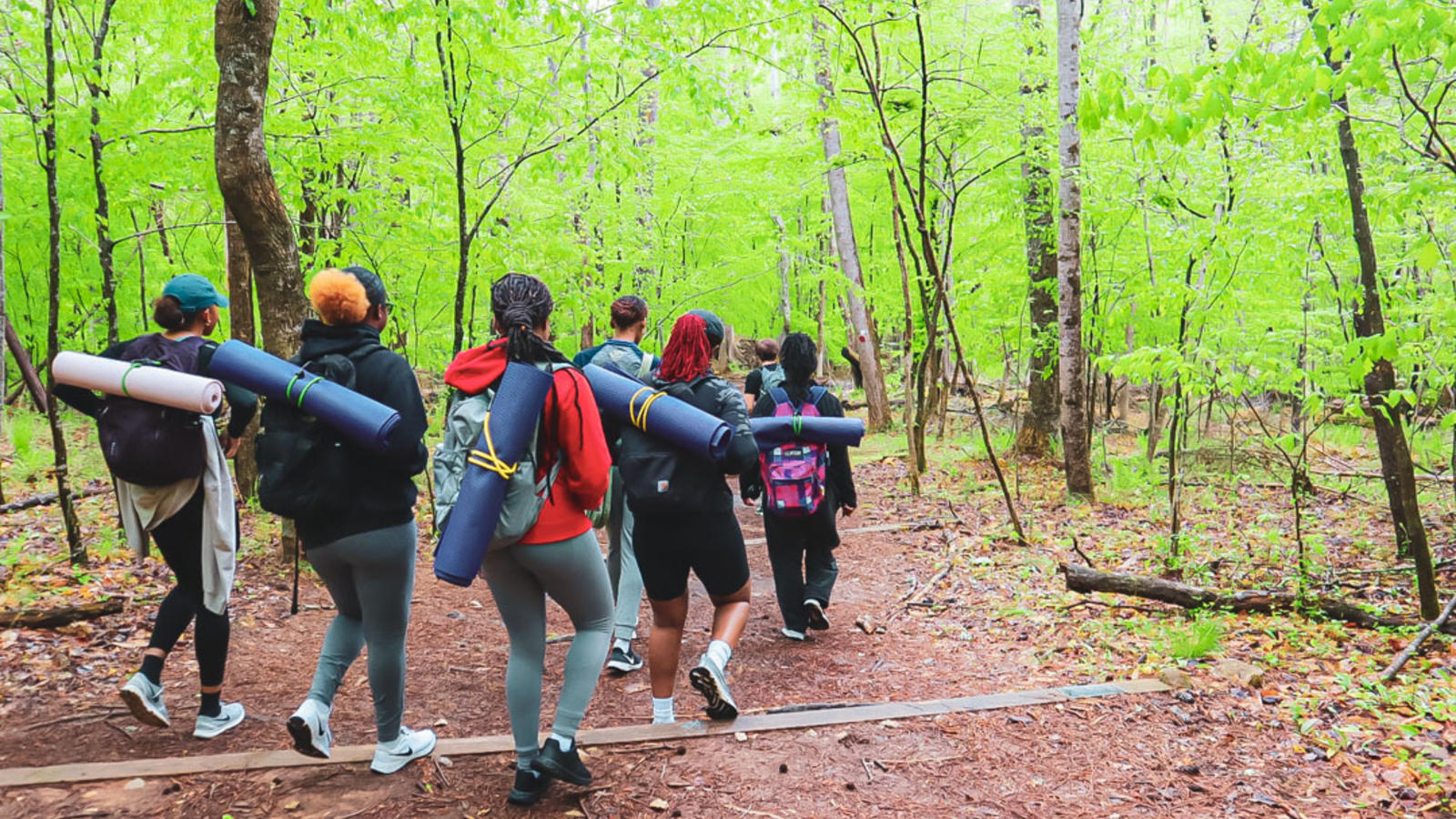 Students hiking