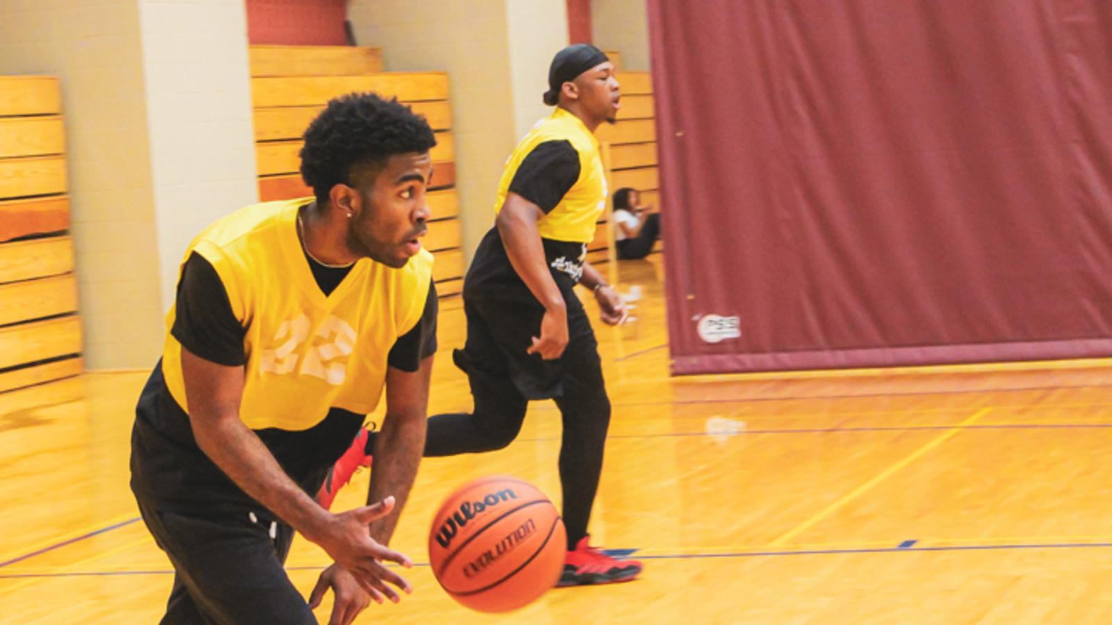 Player dribbling basketball