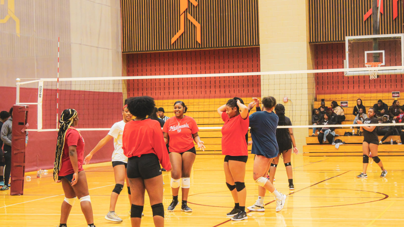 Volleyball team playing a game