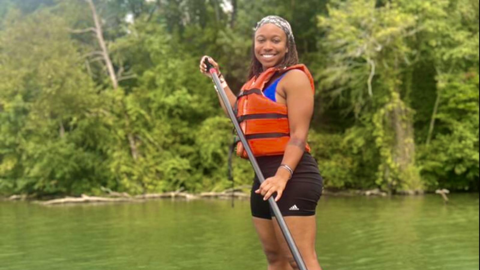 Student Peddle boarding