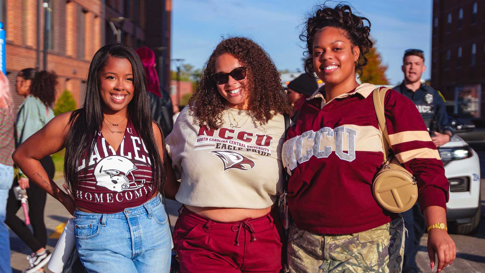 Homecoming group, smiling