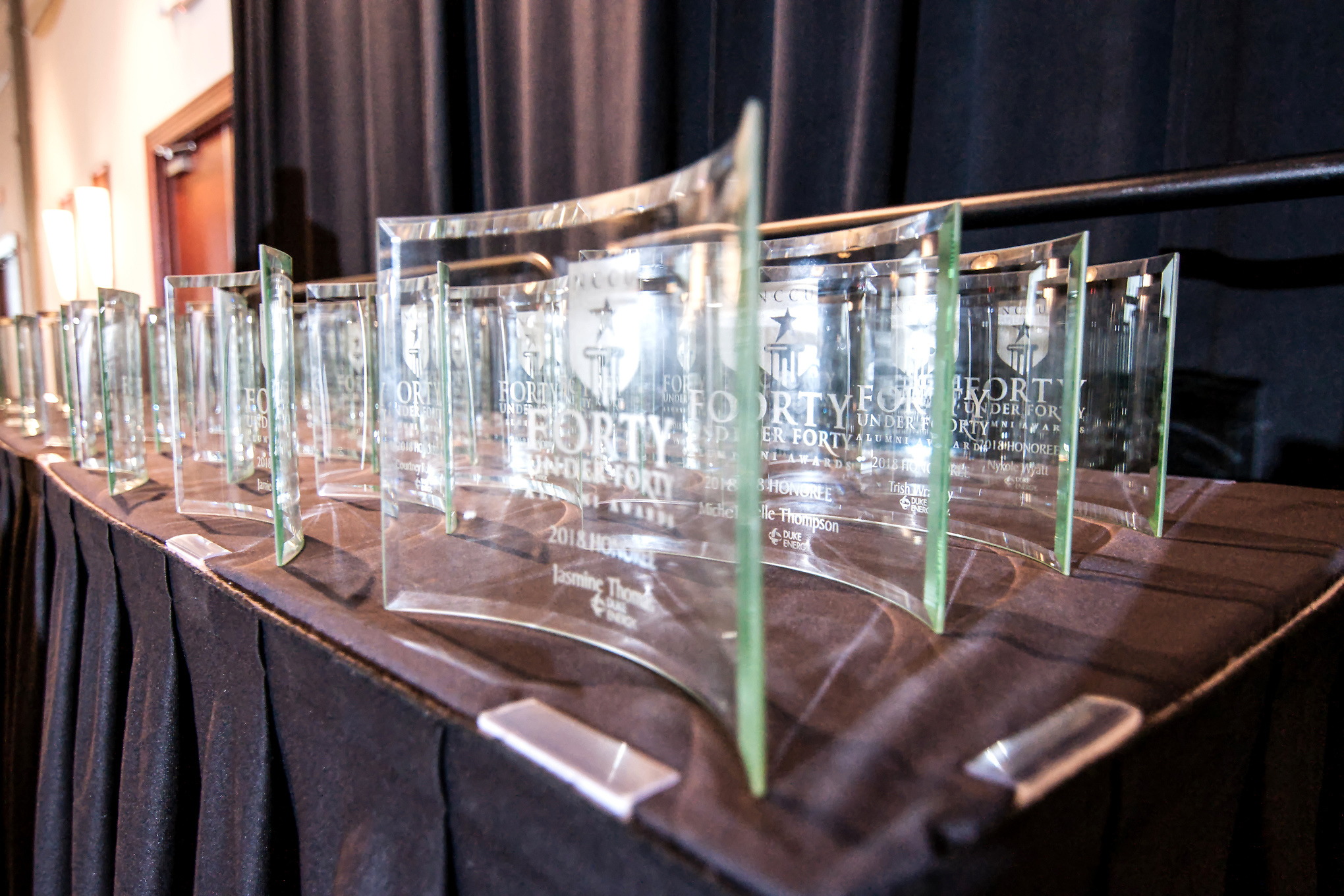 40 Under 40 Awards on table