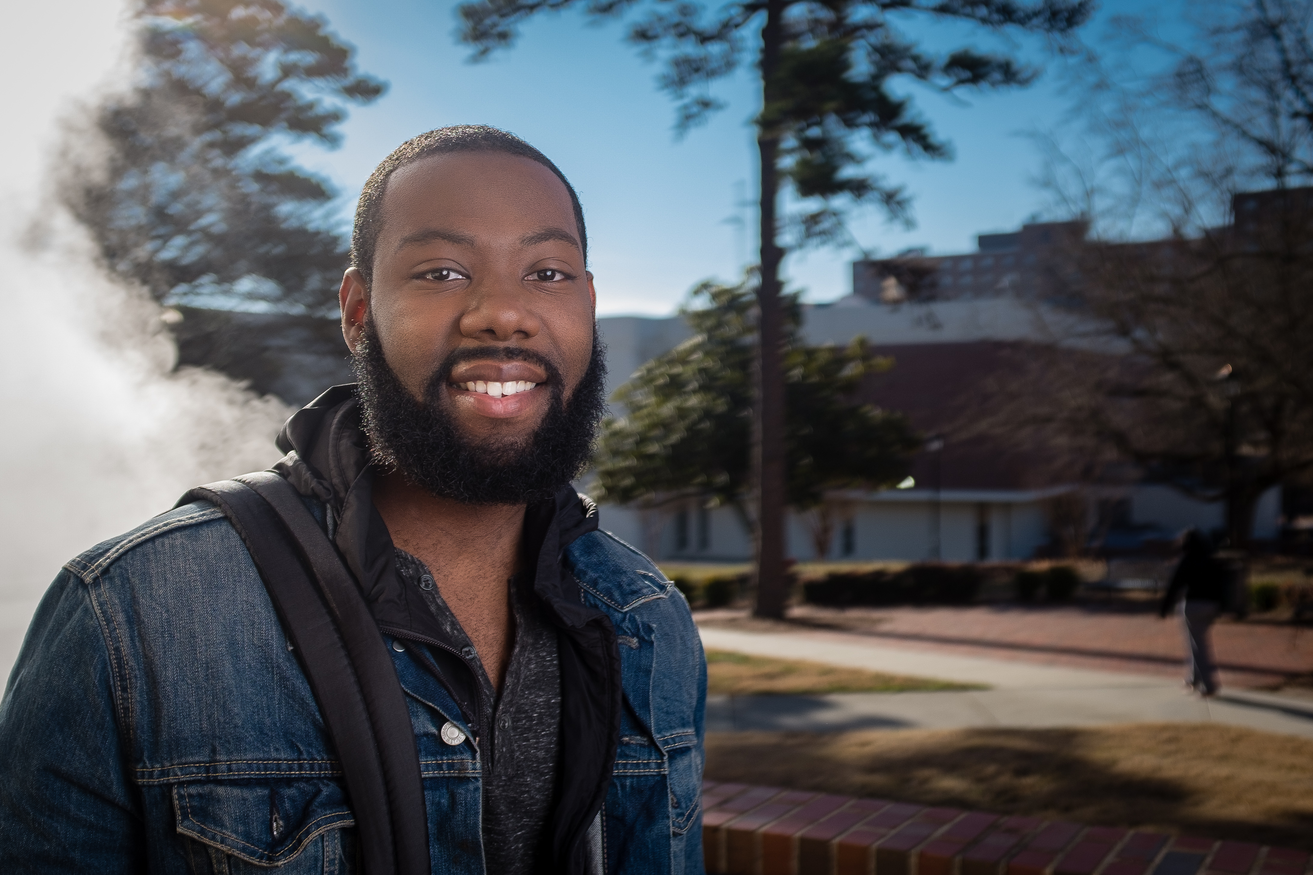 Student smiling at camera.