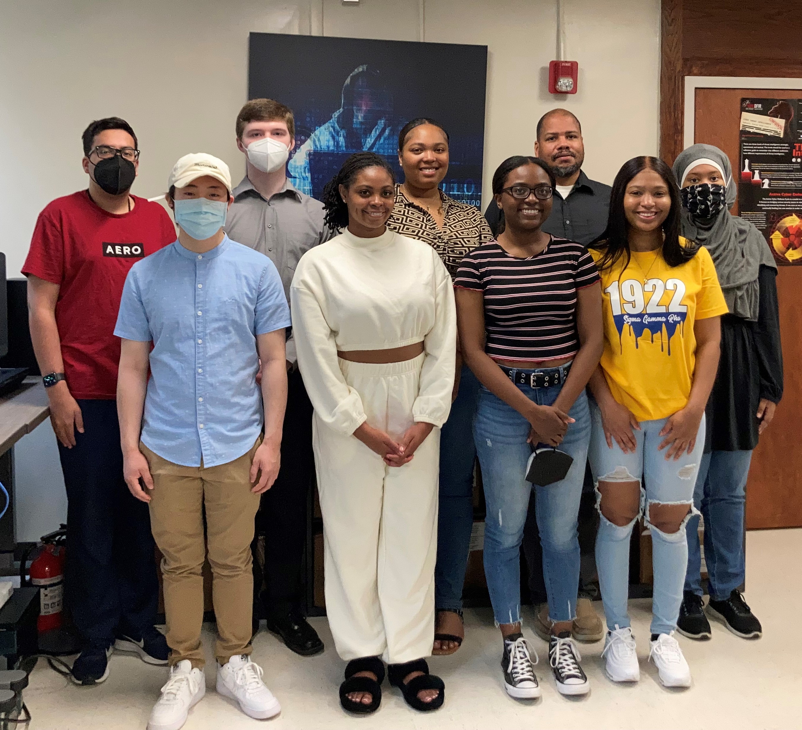 NCCU's Cybersecurity team poses for a group photo