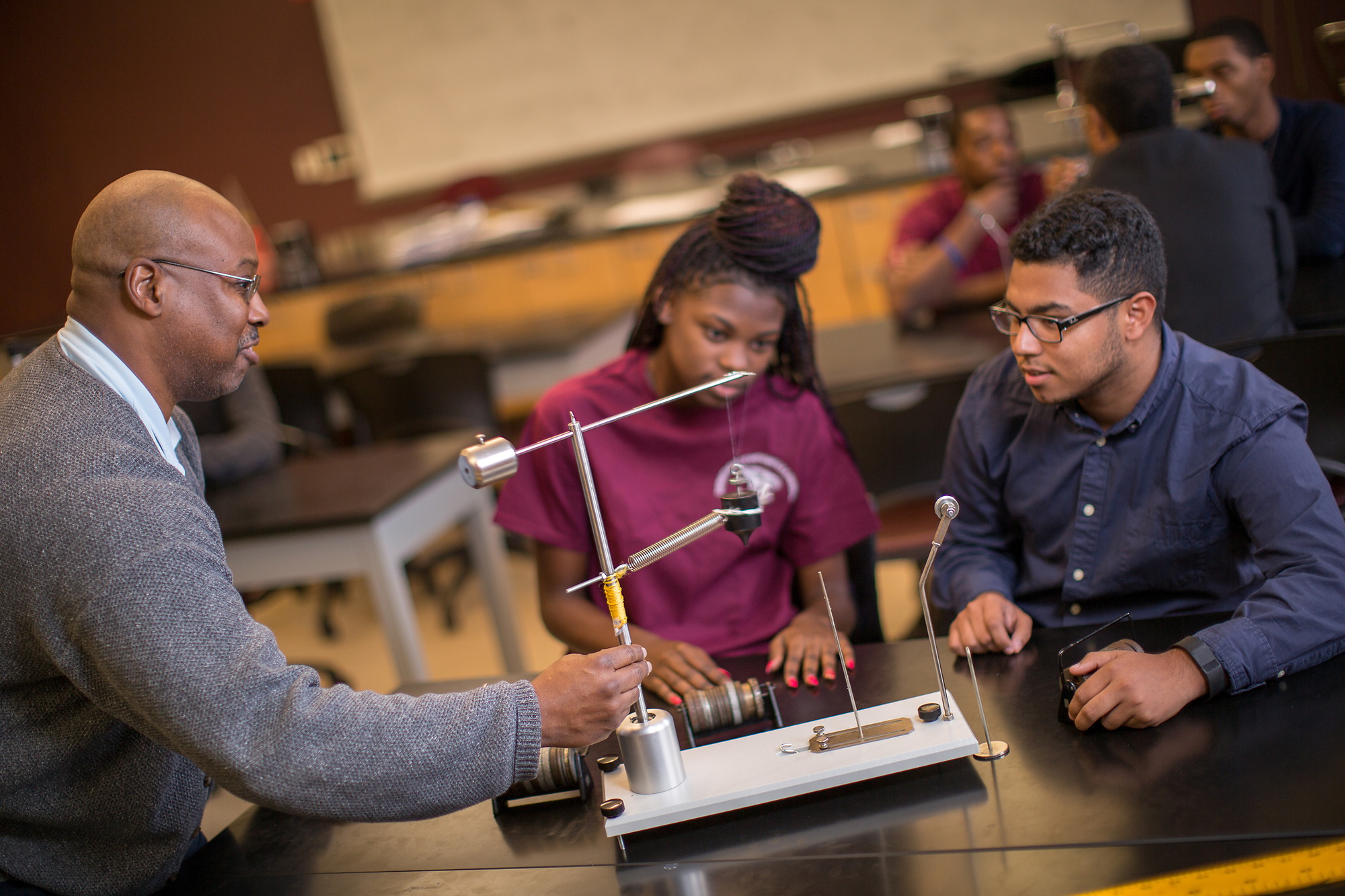 Students are working on physics project