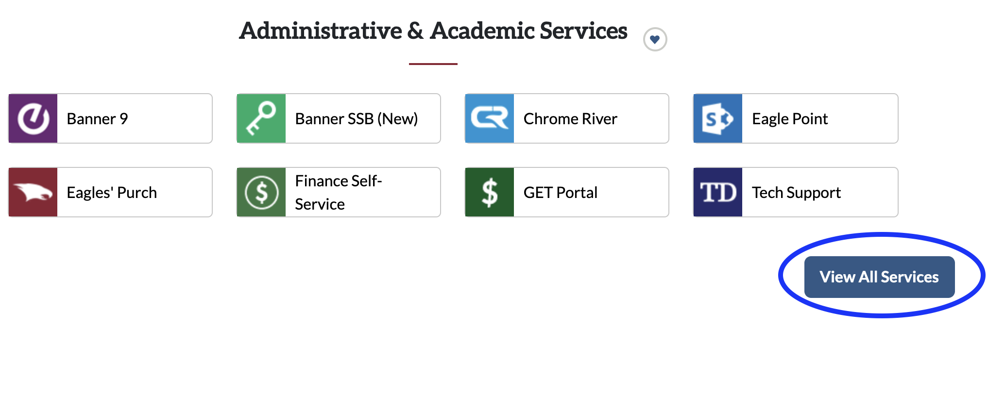 Screenshot of Services within myEOL portal.