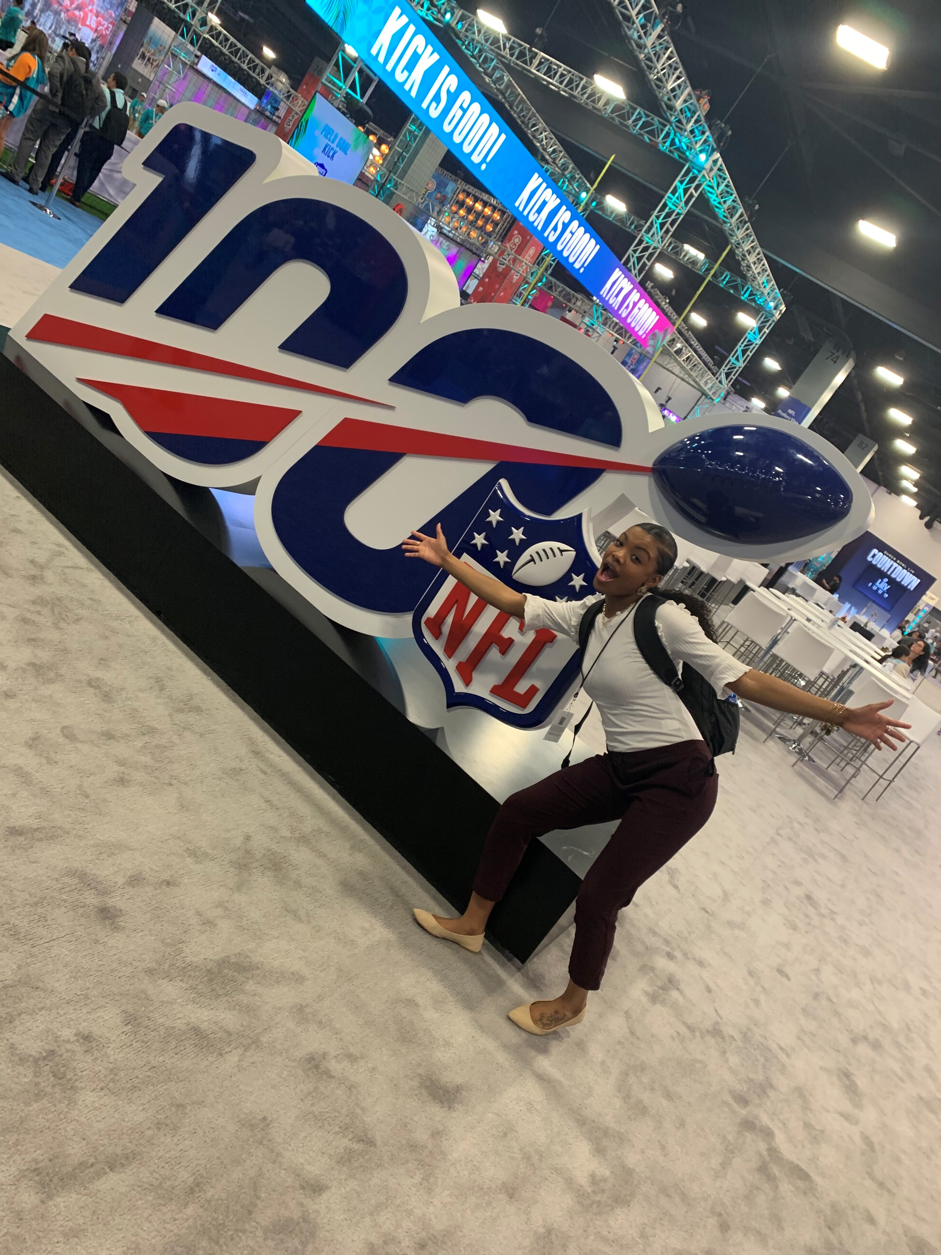 Ti'Eja Woodson at Super Bowl LIV Experience