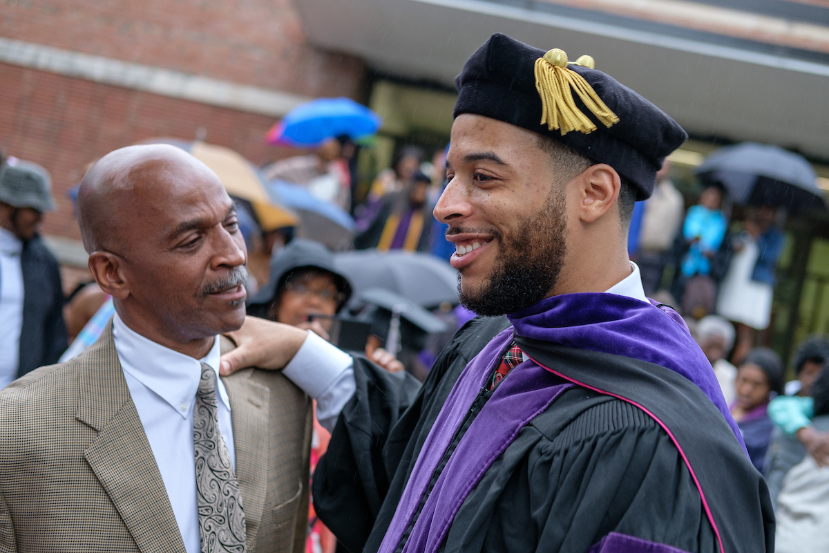 Student appreciating the support from a professor