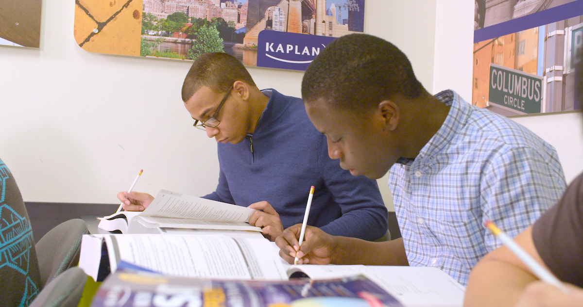 Students study for a standardized test