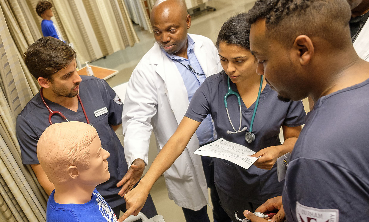 NCCU nursing students at a clinic.