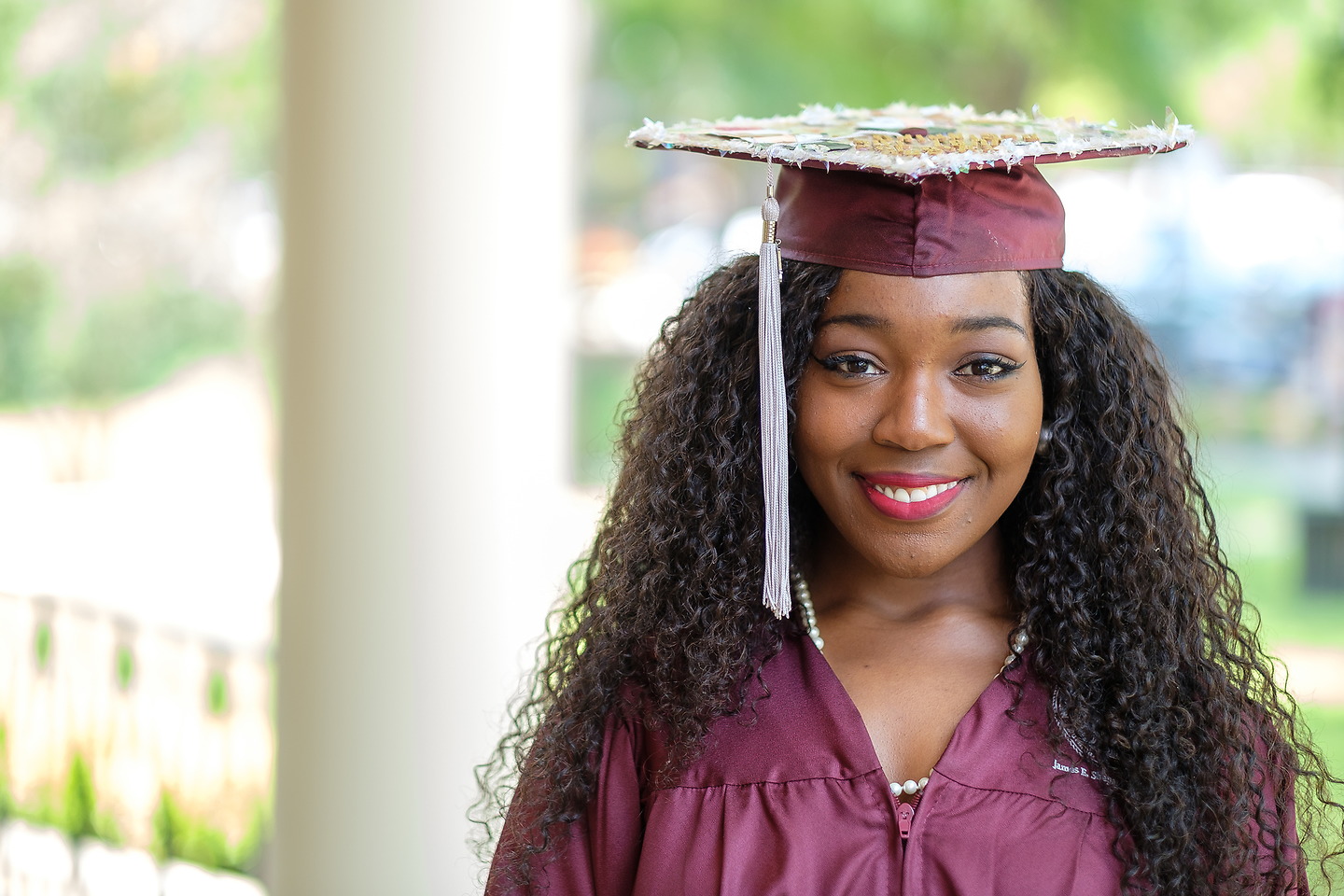 NCCU Student in cap and gown