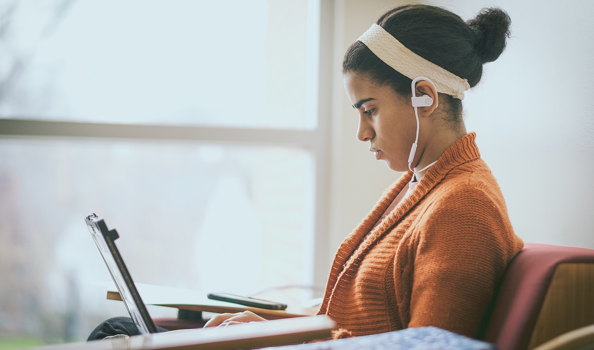 student at computer