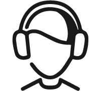 person with headset icon
