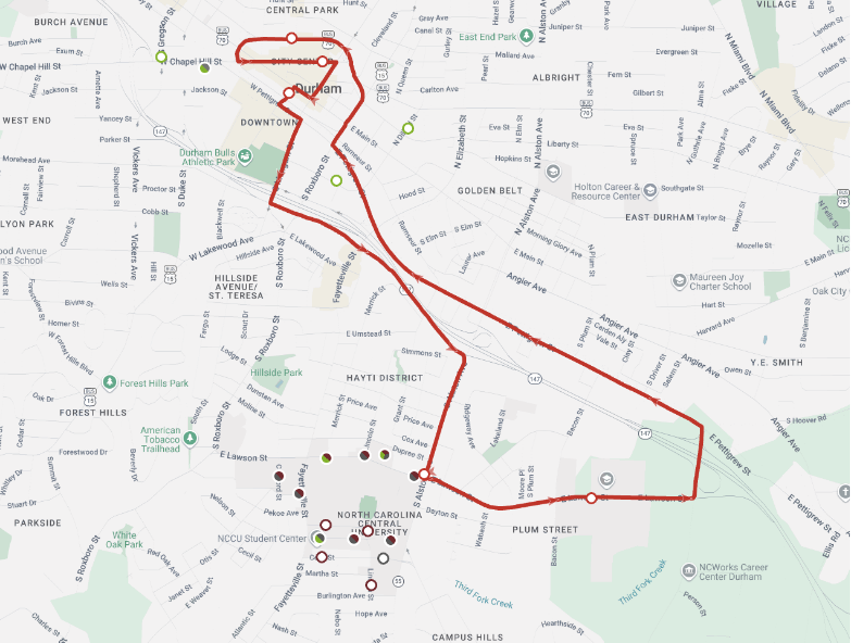 Image of the shuttle route map