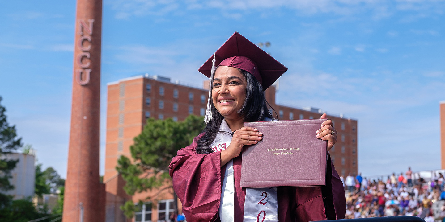 NCCU student graduating