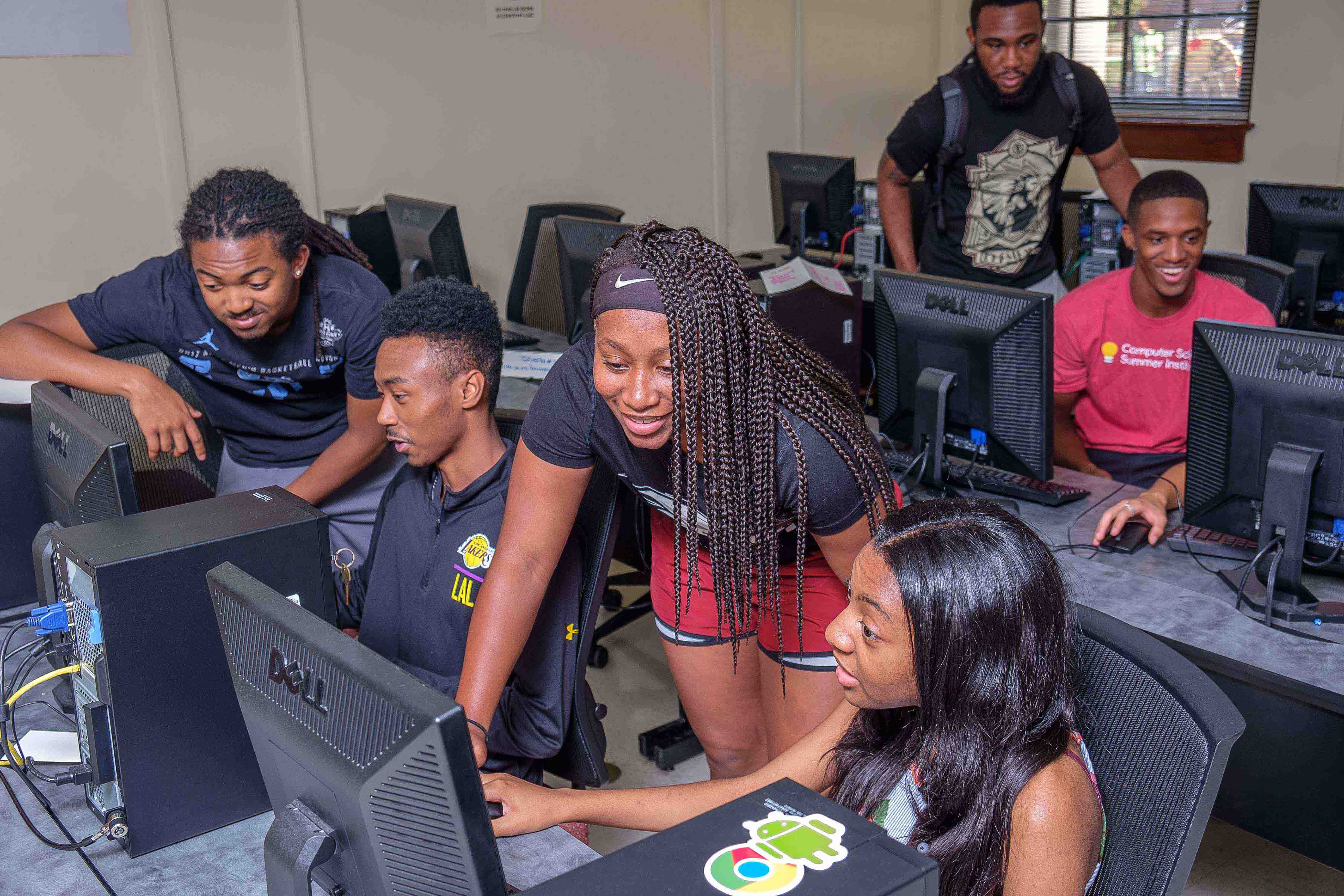students in computer lab