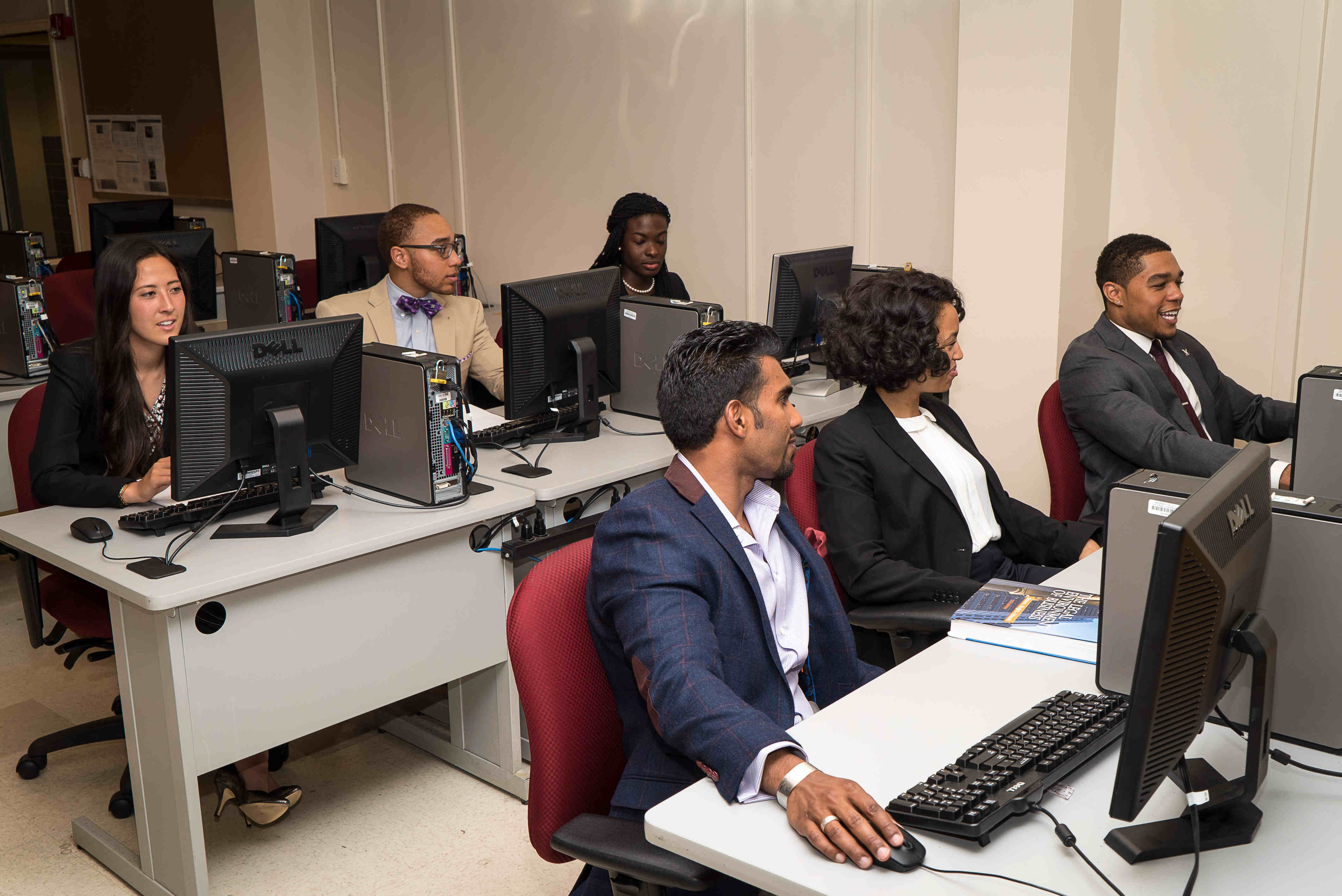 students at computers