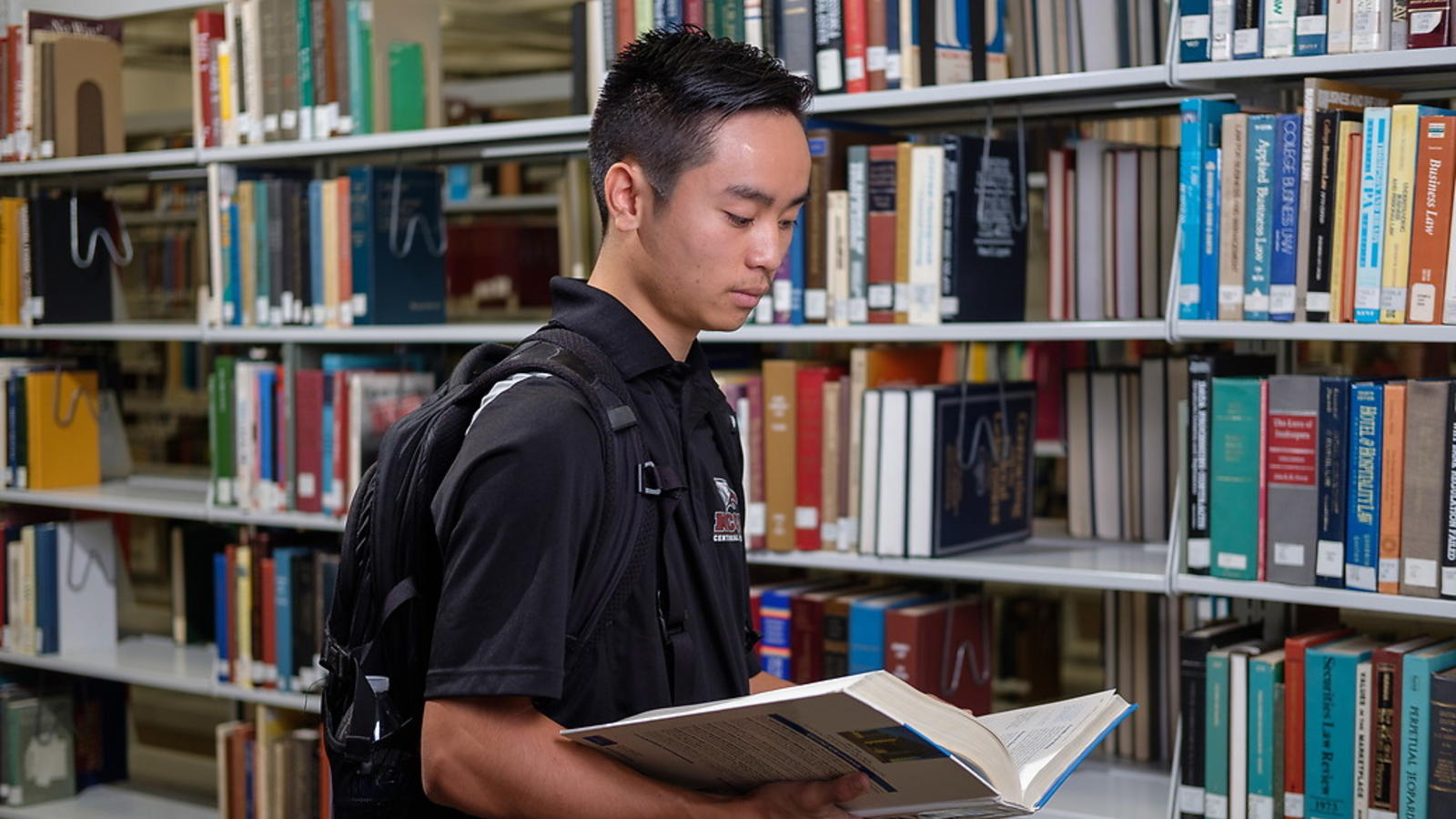 Man reading book