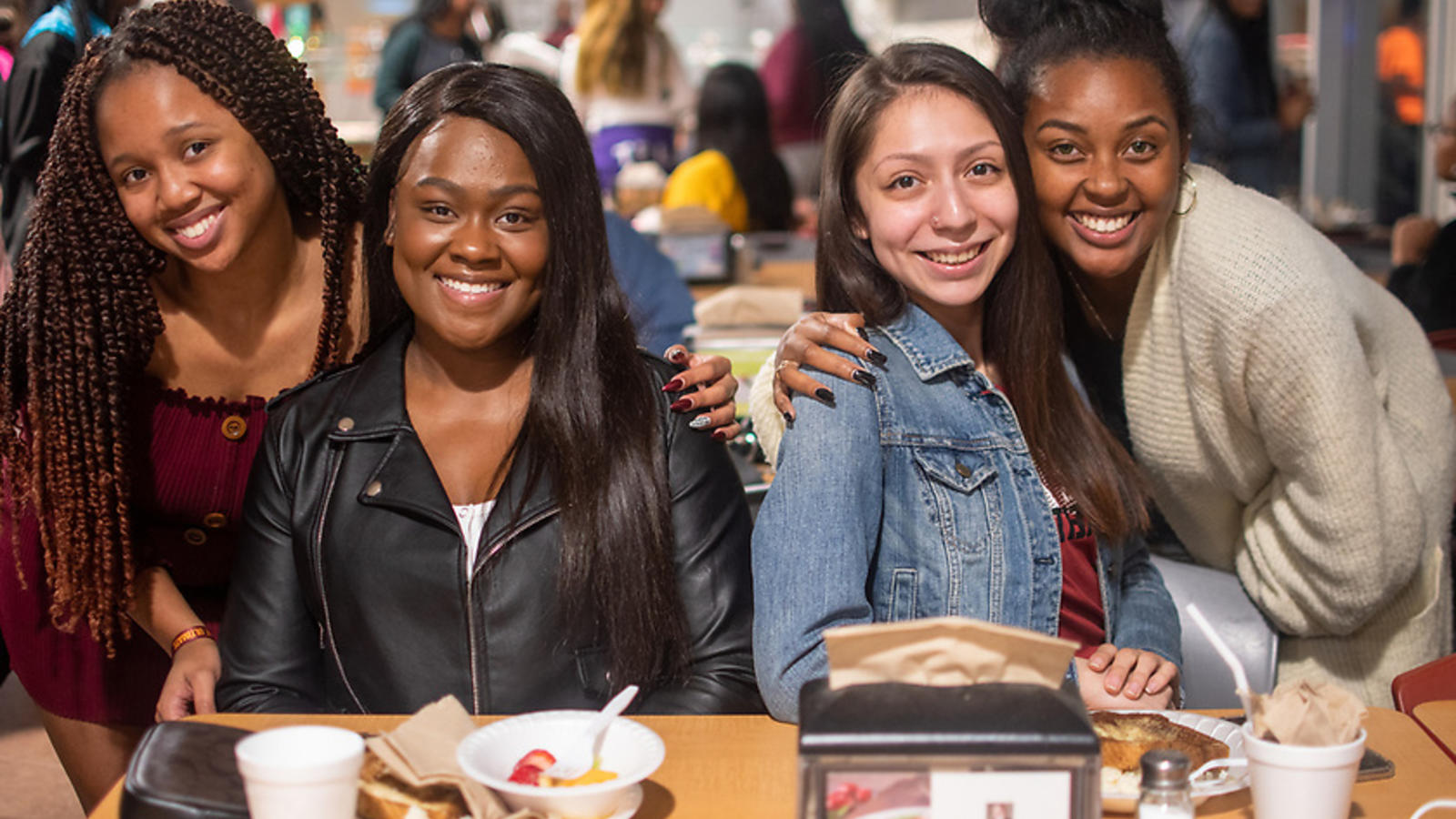 Students at late-night breakfast