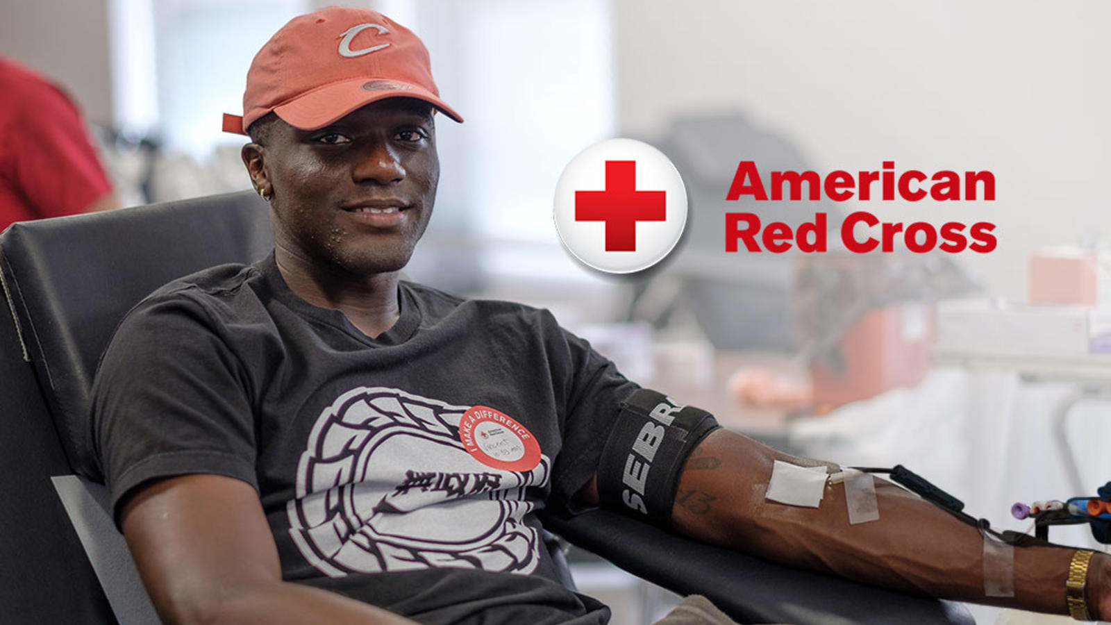 Young man donating blood