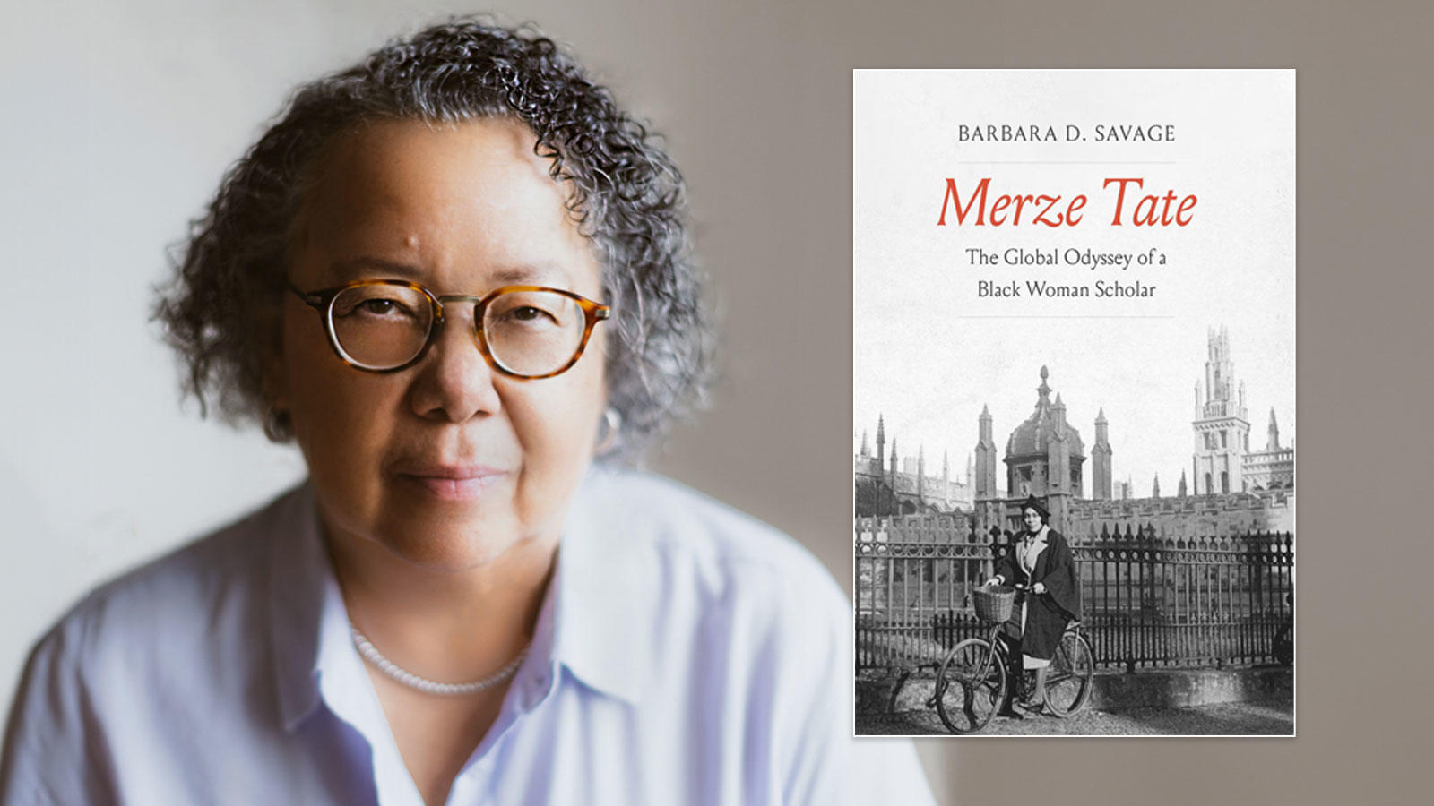 Dr. Barbara D. Savage with her book "Merze Tate"