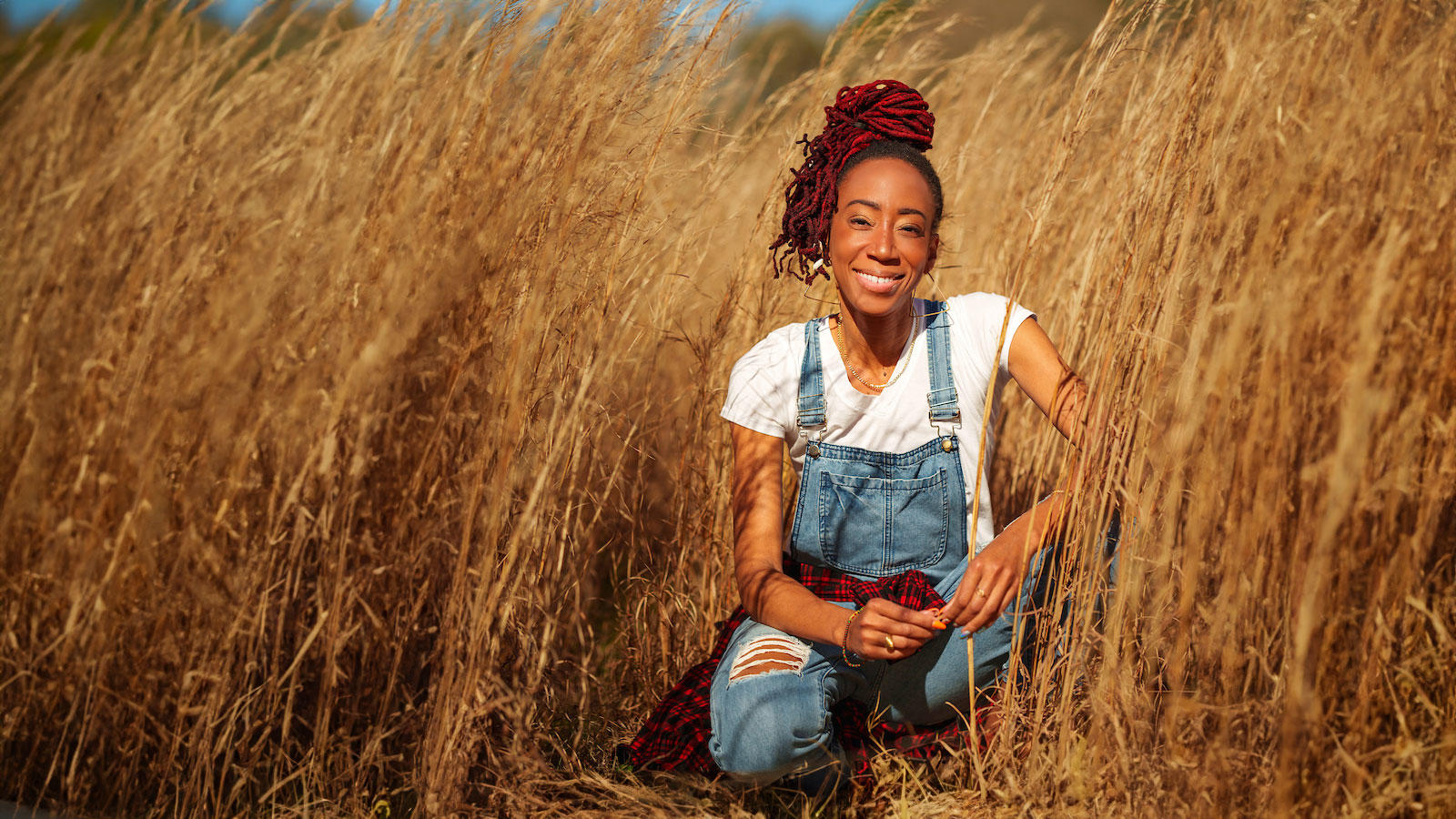 Crystal Taylor in a wheat field
