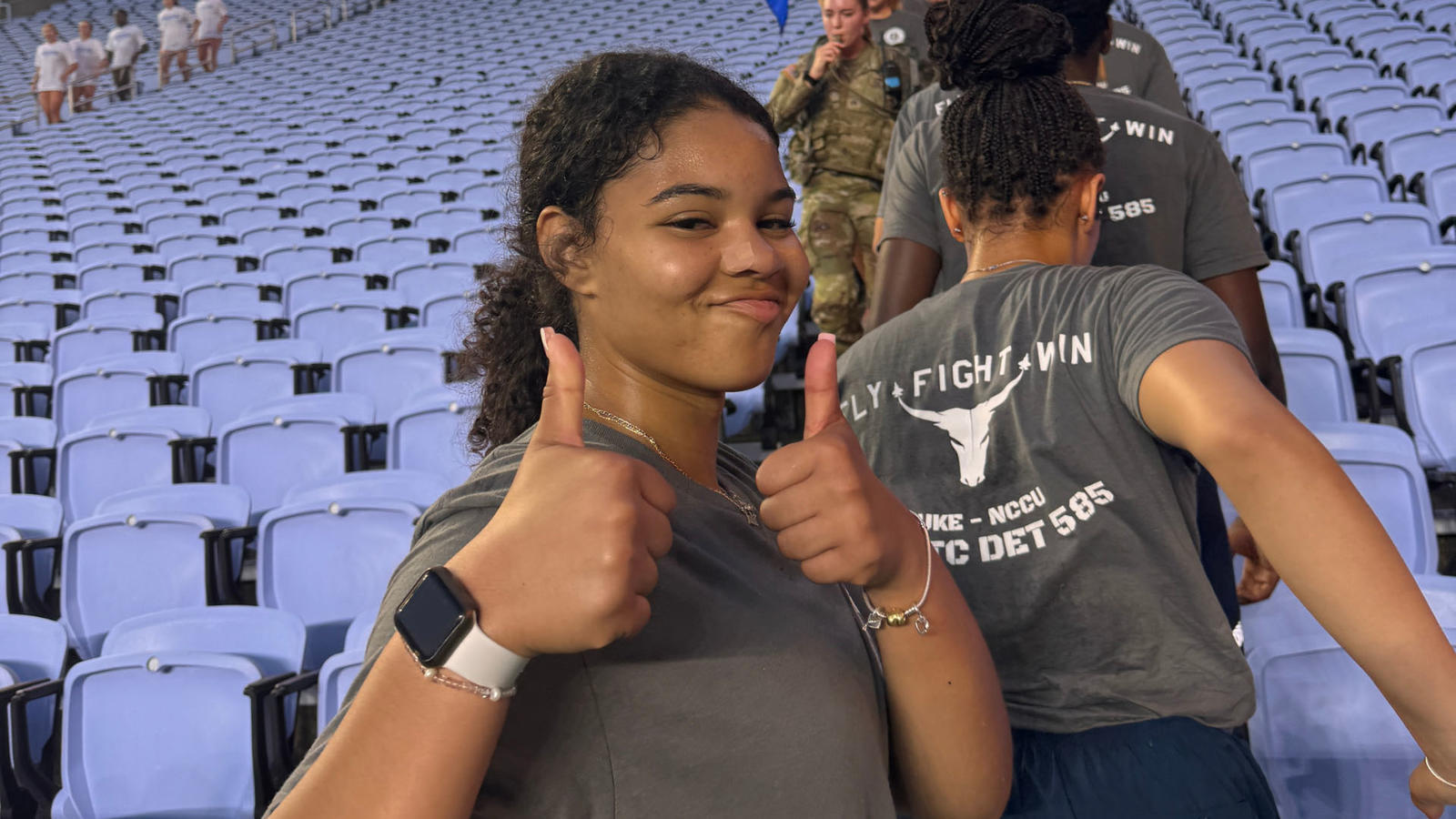 Students in a stadium