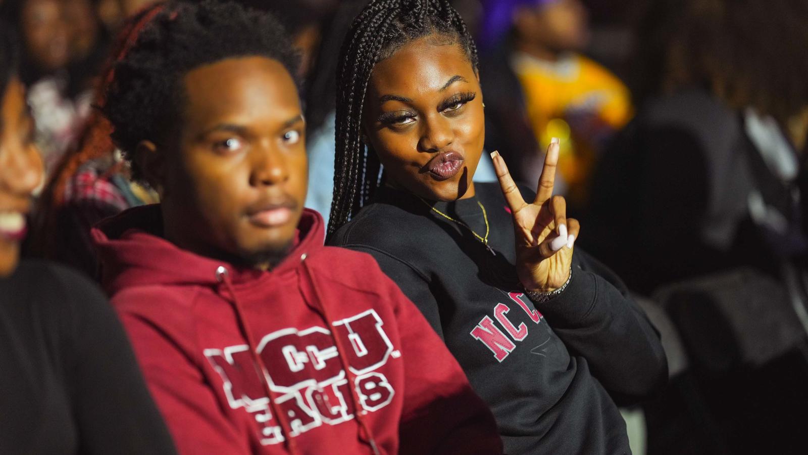NCCU students posing for a photo at a concert