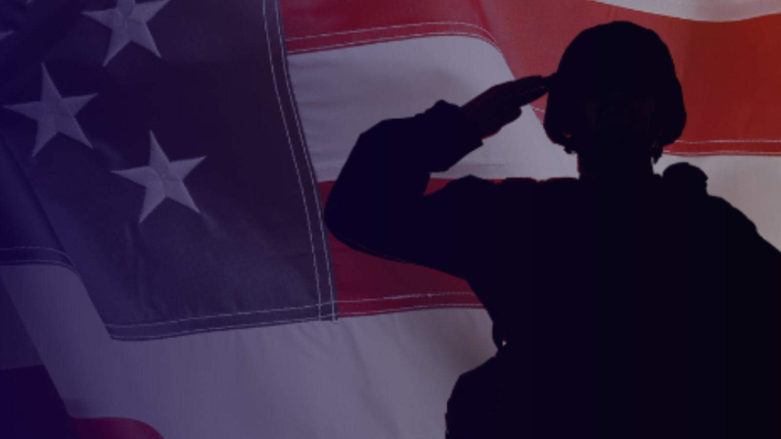 Soldier and american flag in the background