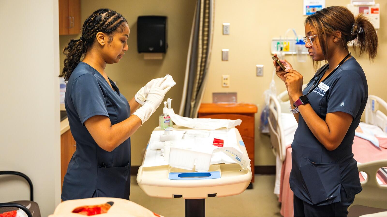 Nursing Students on lab Experimenting