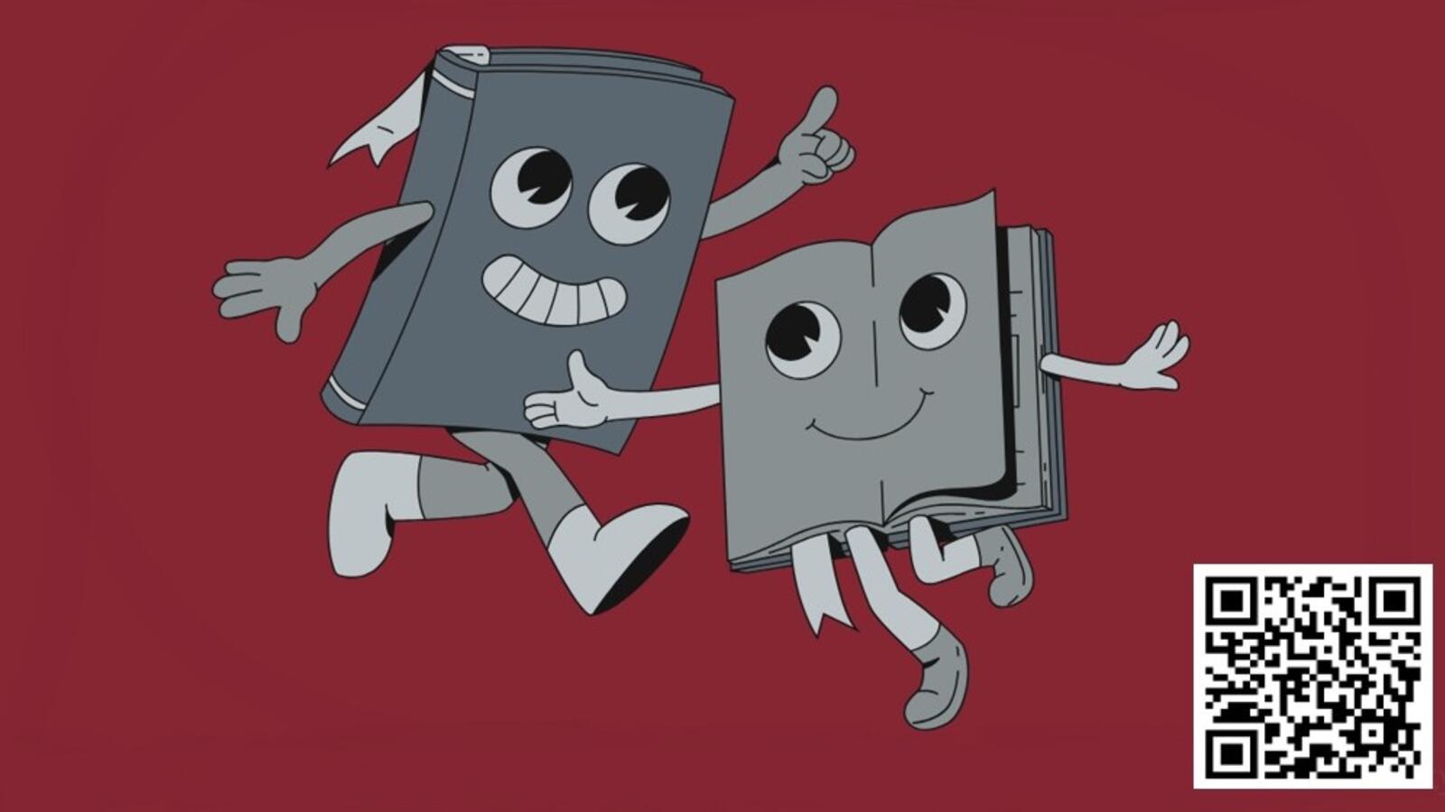 Two Books Dancing with QR to Join Bookclub