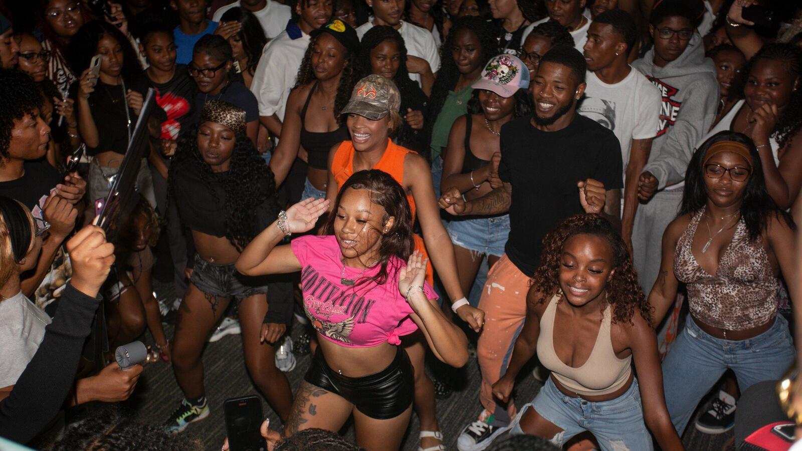 students dancing
