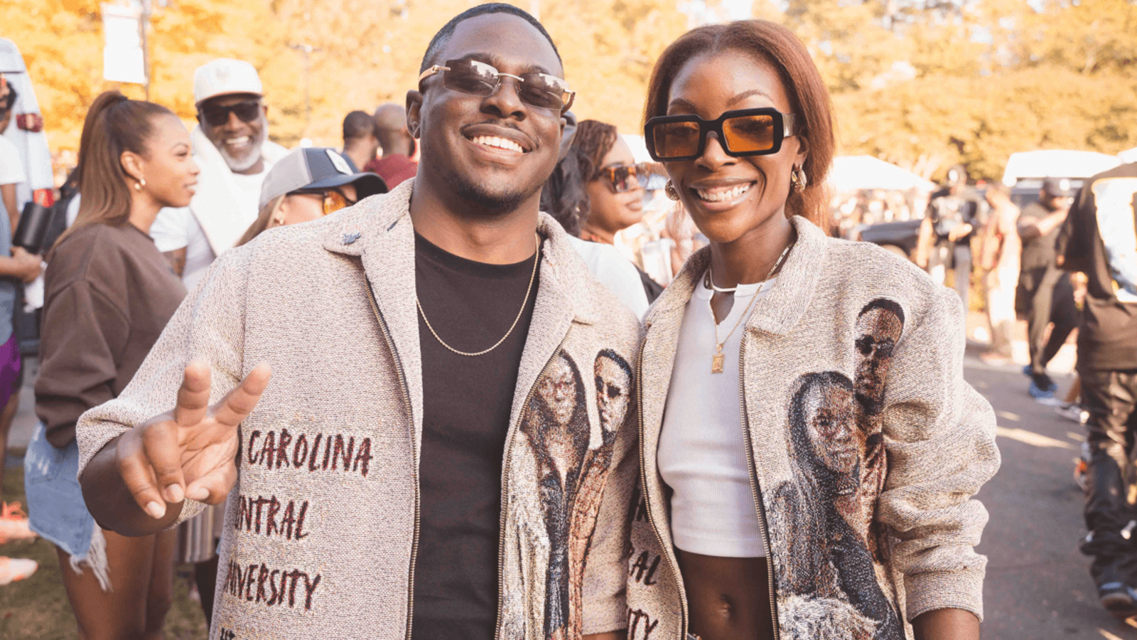 A Photo of Two students enjoying Homecoming
