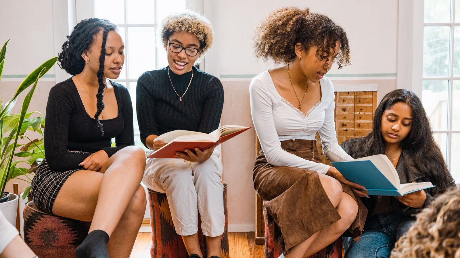 Students Reading Book