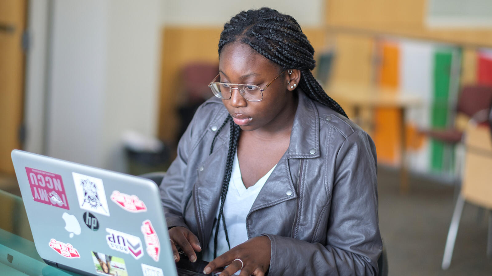 Online Student working on computer