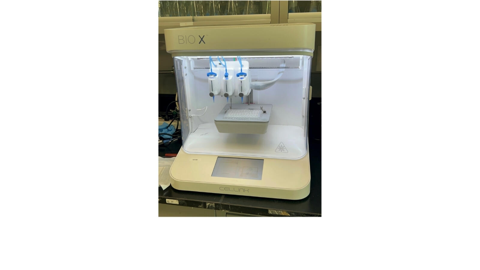 Bio X 3D bioprinter in lab used for cell culture and biomedical research.