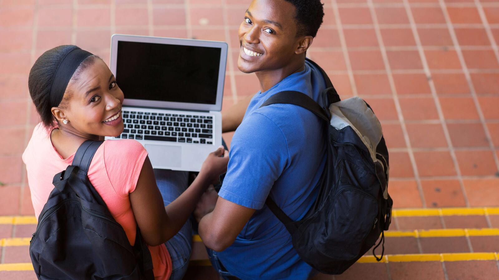 Students on a laptop