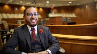 Law School Student smiling at camera