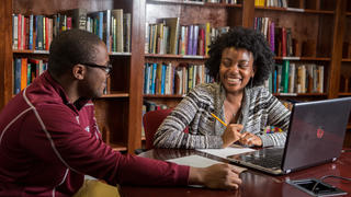 Students in the library
