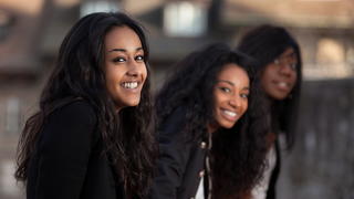 Transfer Student Groups smiling at camera