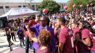Chancellor and students