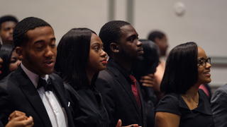 Students worshipping, image