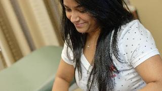 Student using a respirator tool.