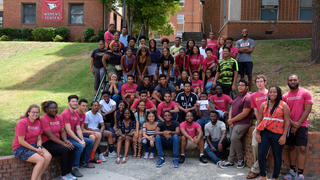 students outside