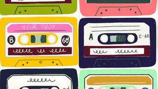 illustration of six cassette tapes