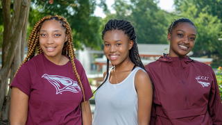 Female students posing