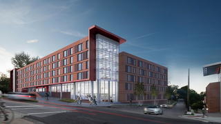 Street view of a NCCU residence hall