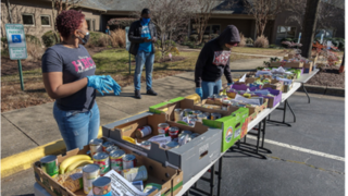 Students volunteering.